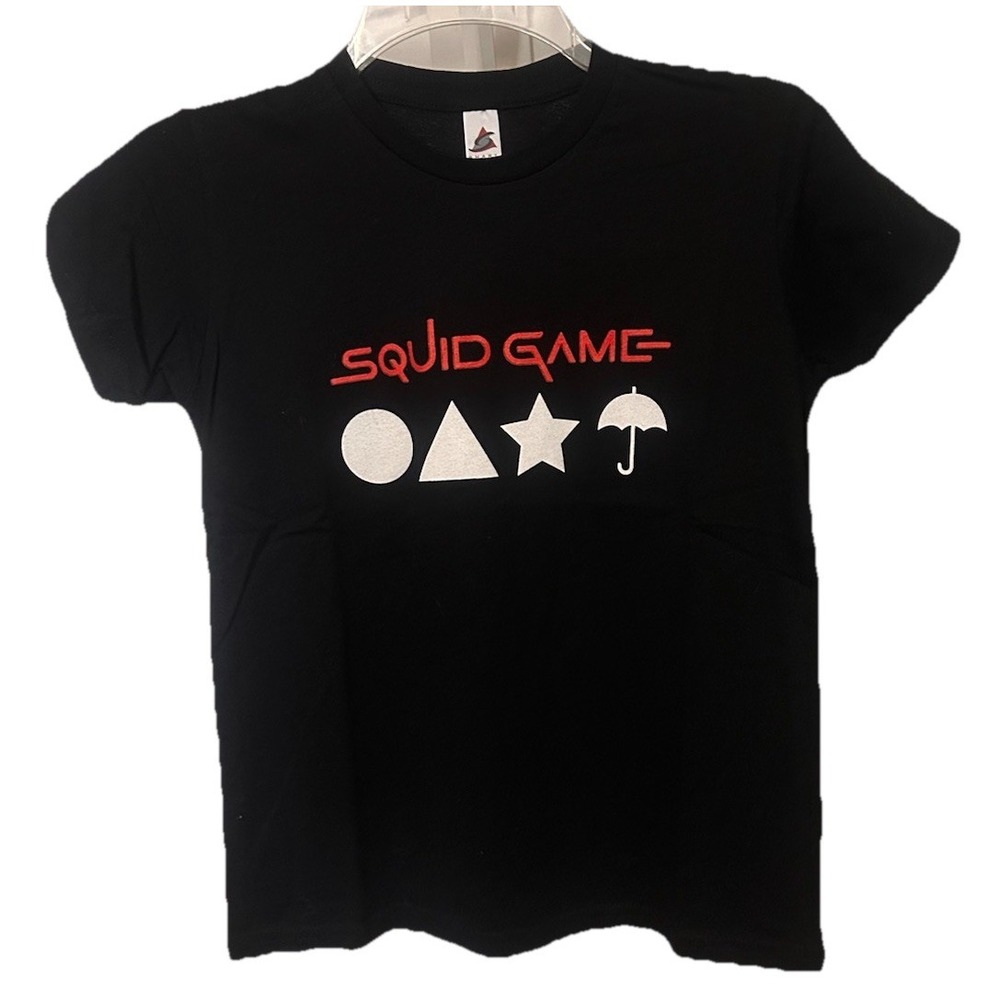 Squid Game T-Shirt Black Men's Medium Short Sleeve Graphic Printed Tee-00300
